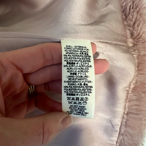 Pink Free People Faux Fur Sherpa Coat M - Picture 3 of 3